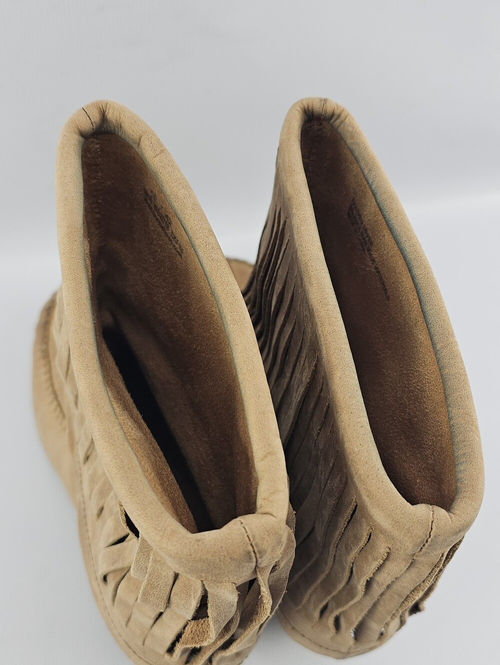 Børn Banbury Fringe Moc Heeled Boots Tan Women's Size 10 - Picture 7 of 8